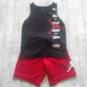 Jordan Red And Black Shorts 2-Piece Set